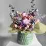 Композиция в керамическом кашпо Розовый хлопок 