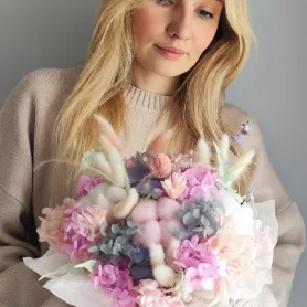 Композиция Гортензия и лагурус от интернет-магазина «VeraRosa»